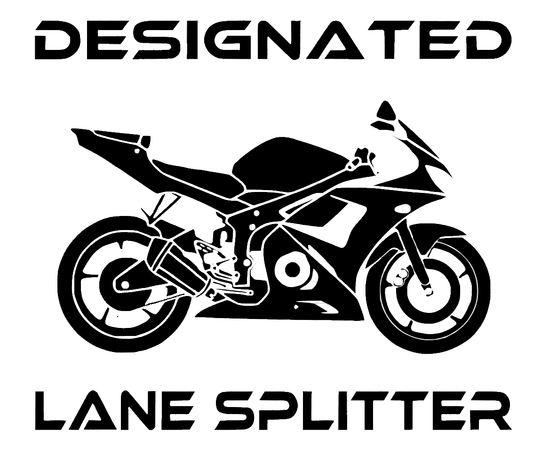 Designated Lane Splitter Sport Bike Outline