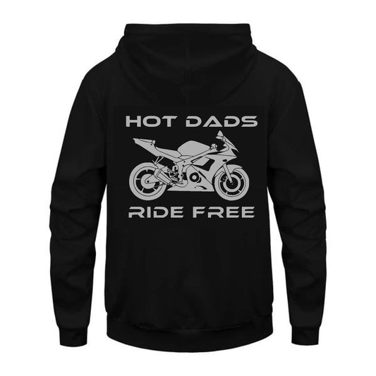 Hot Dads Ride Free Sport Bike Outline